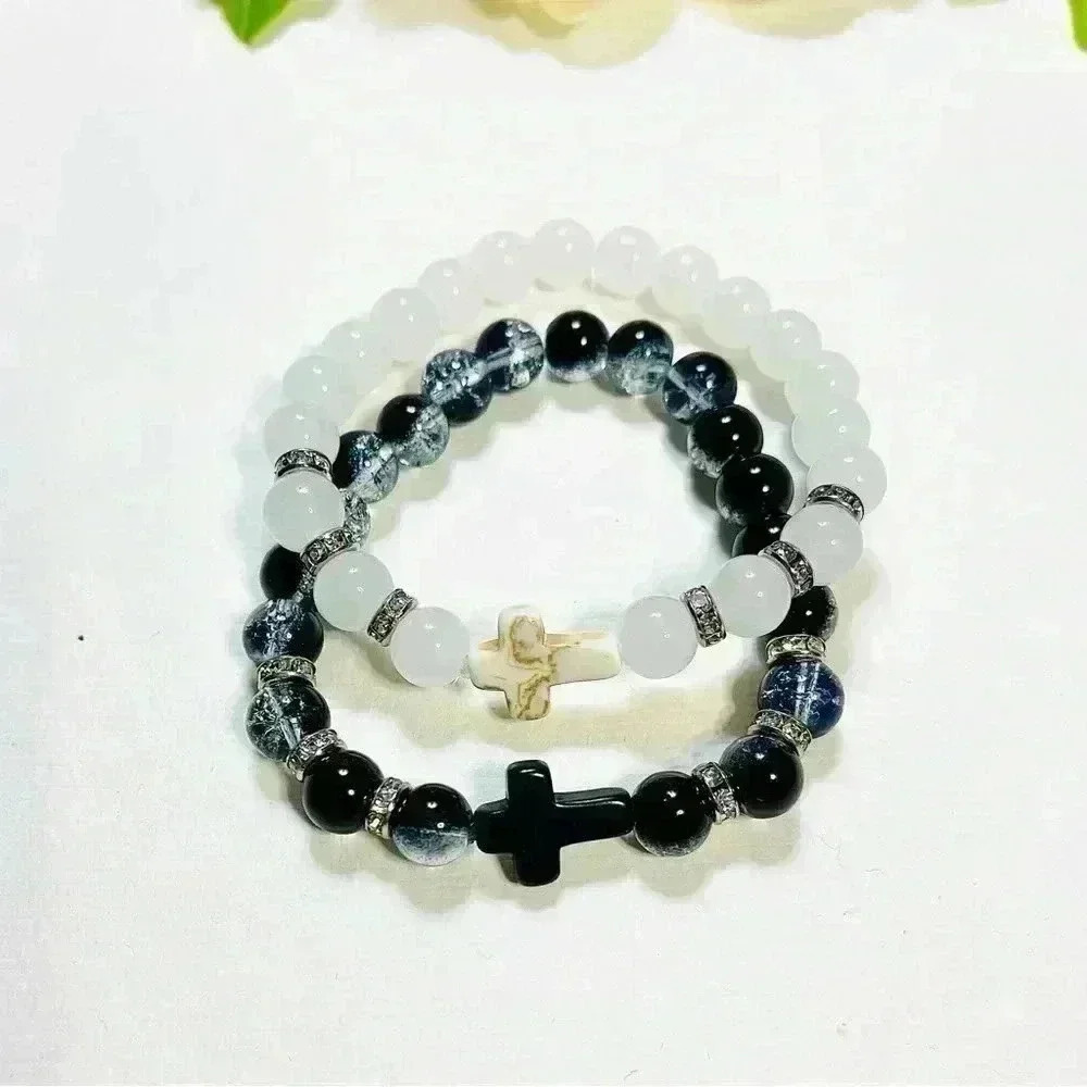 Cross Rhinestone Beaded Bracelets - Picture 5 of 7